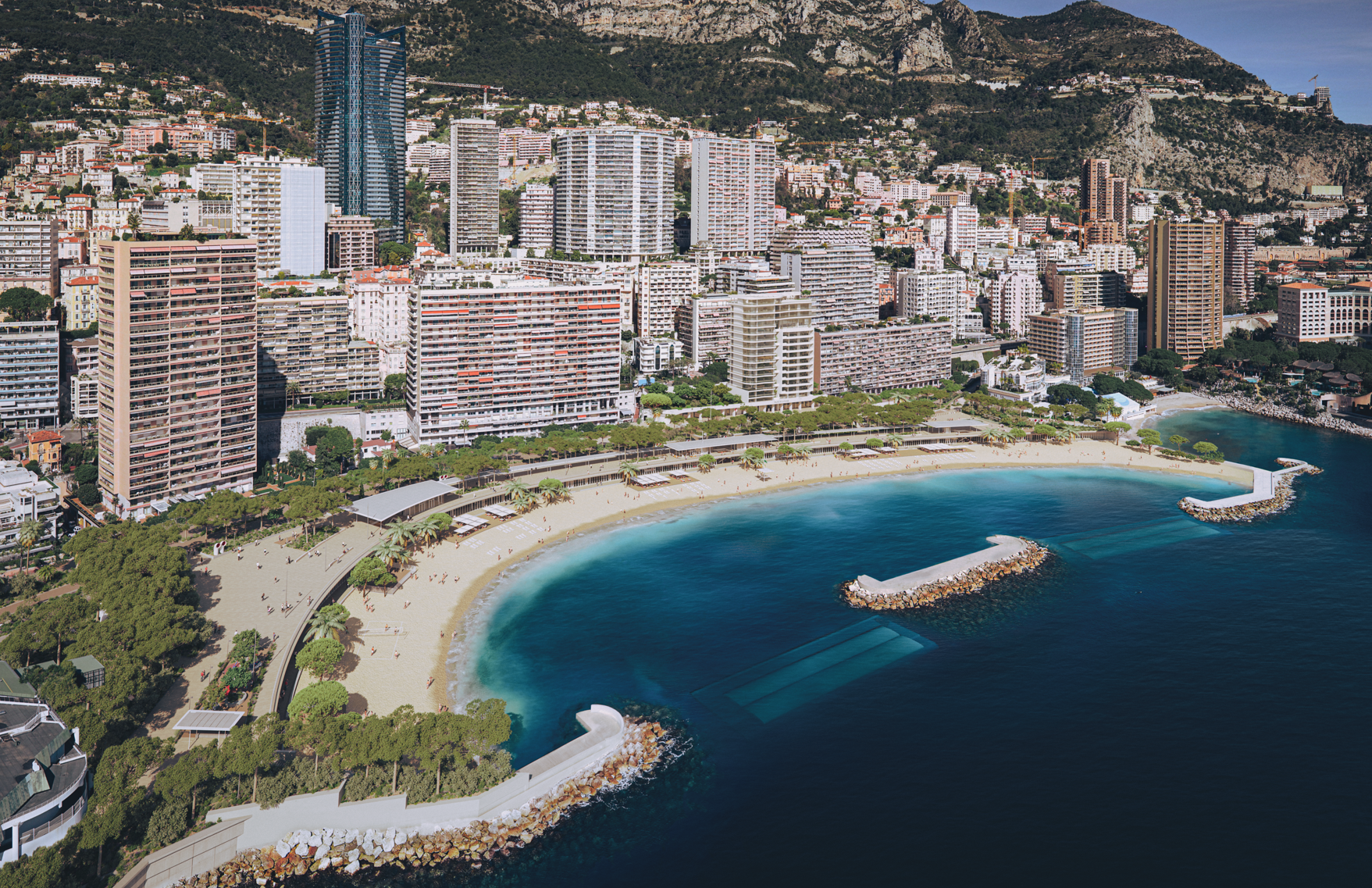 LARVOTTO REGENERATION PROJECT - PRINCIPALITY OF MONACO. Renzo Piano Building Workshop, architects in collaboration with Deverini Architectes (Monte-Carlo).