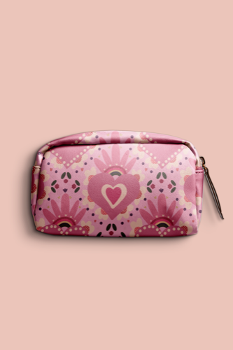 Mexican heart milagritos on rose pink