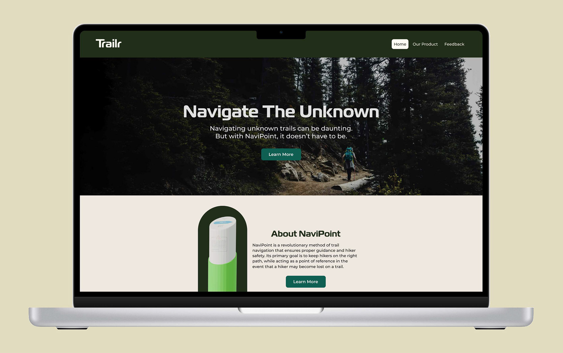 Home Page High Fidelity Wireframe