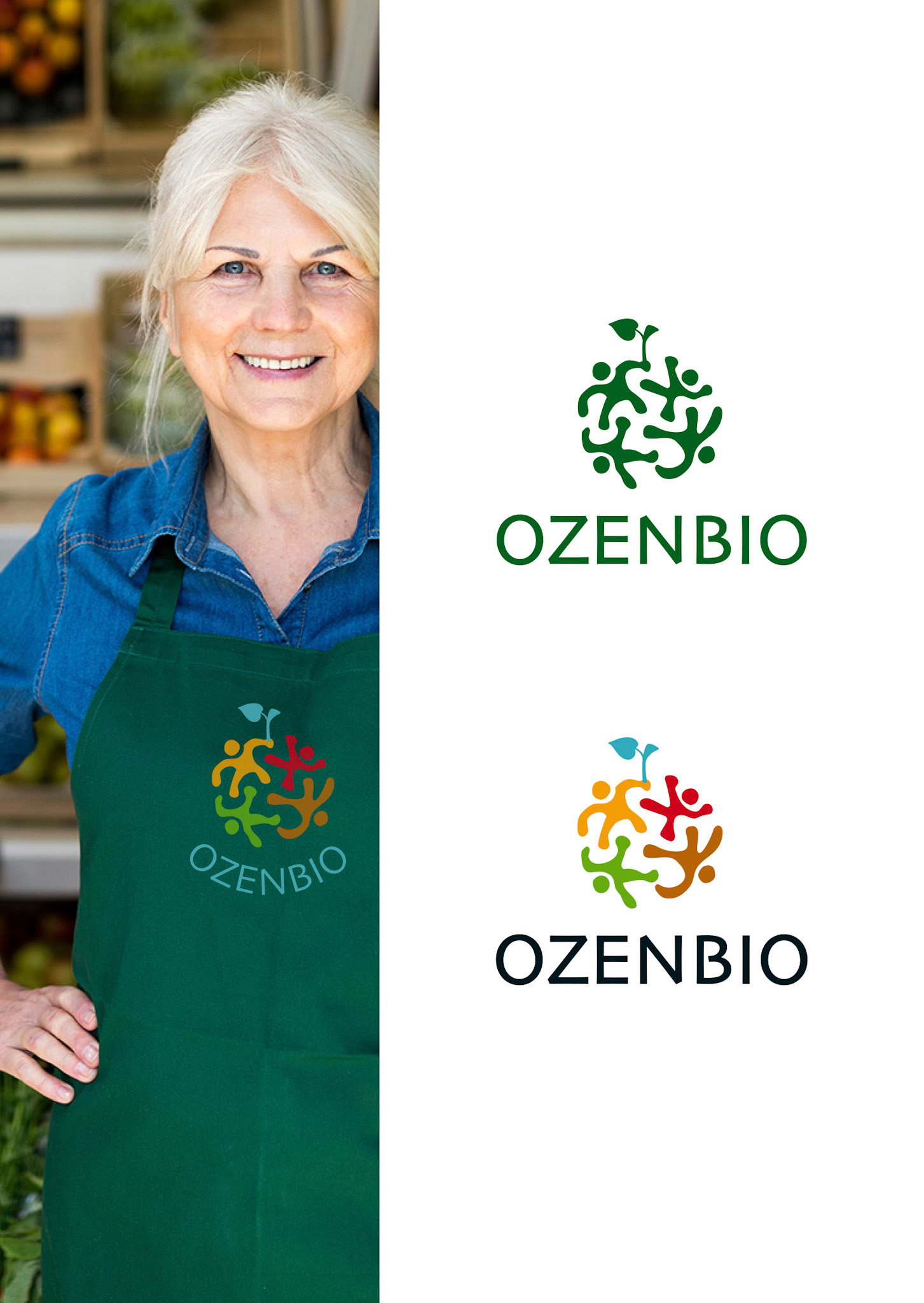 Création graphique d'un Logo avec déclinaison point de vente / OZENBIO Alimentation Bio
