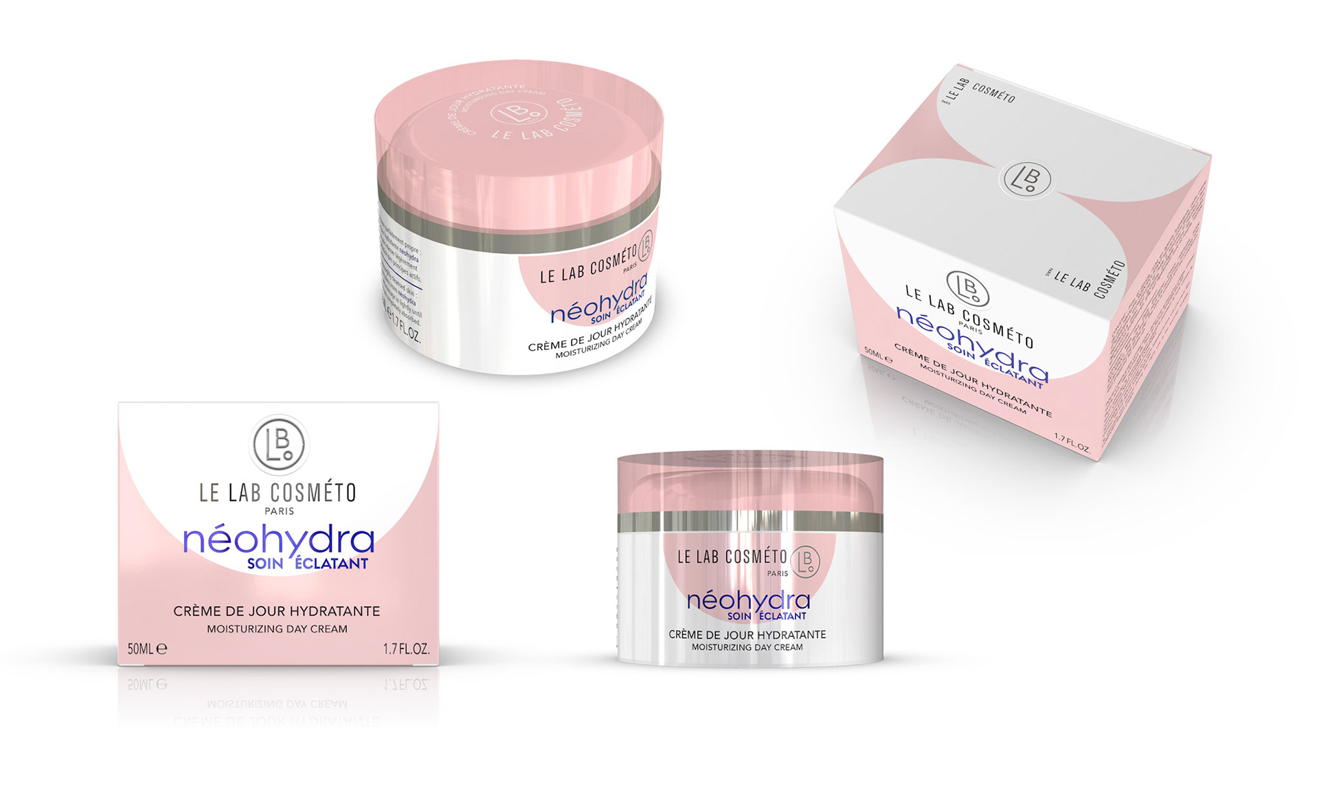 Création graphique d'un emballage primaire et d'un secondaire pour une Crème de Jour / LE LAB COSMÉTO Cosmétique