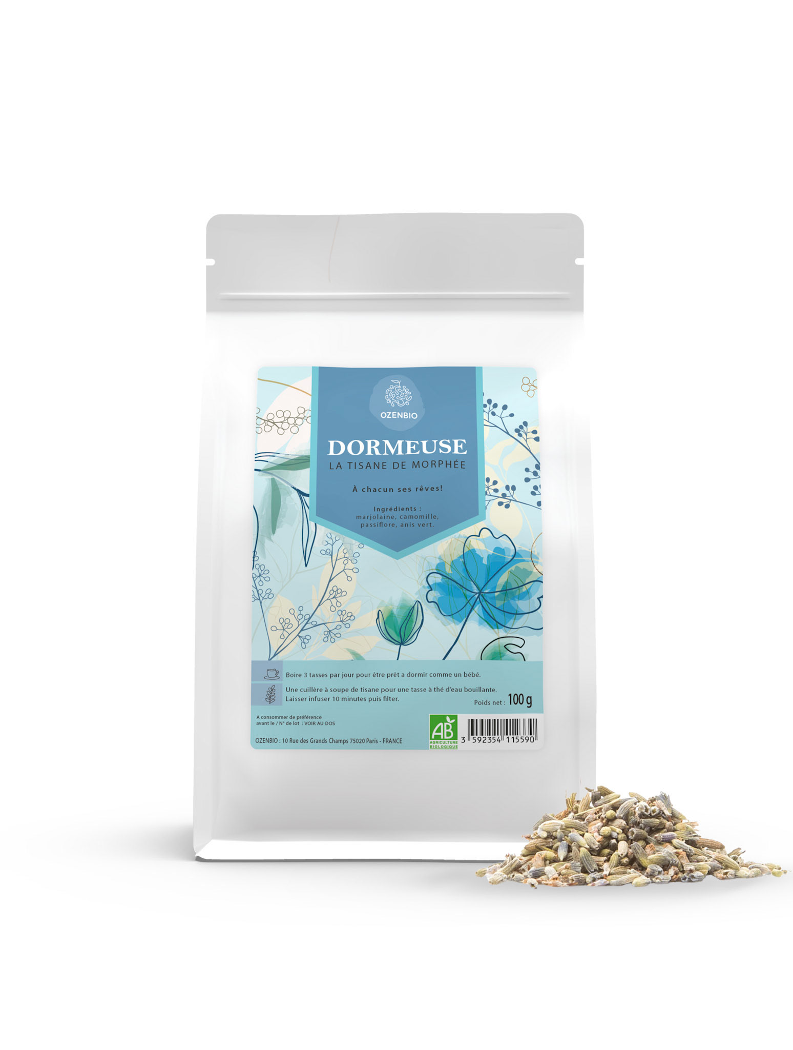 Création graphique d'une gamme de Tisane / OZENBIO Alimentation Bio