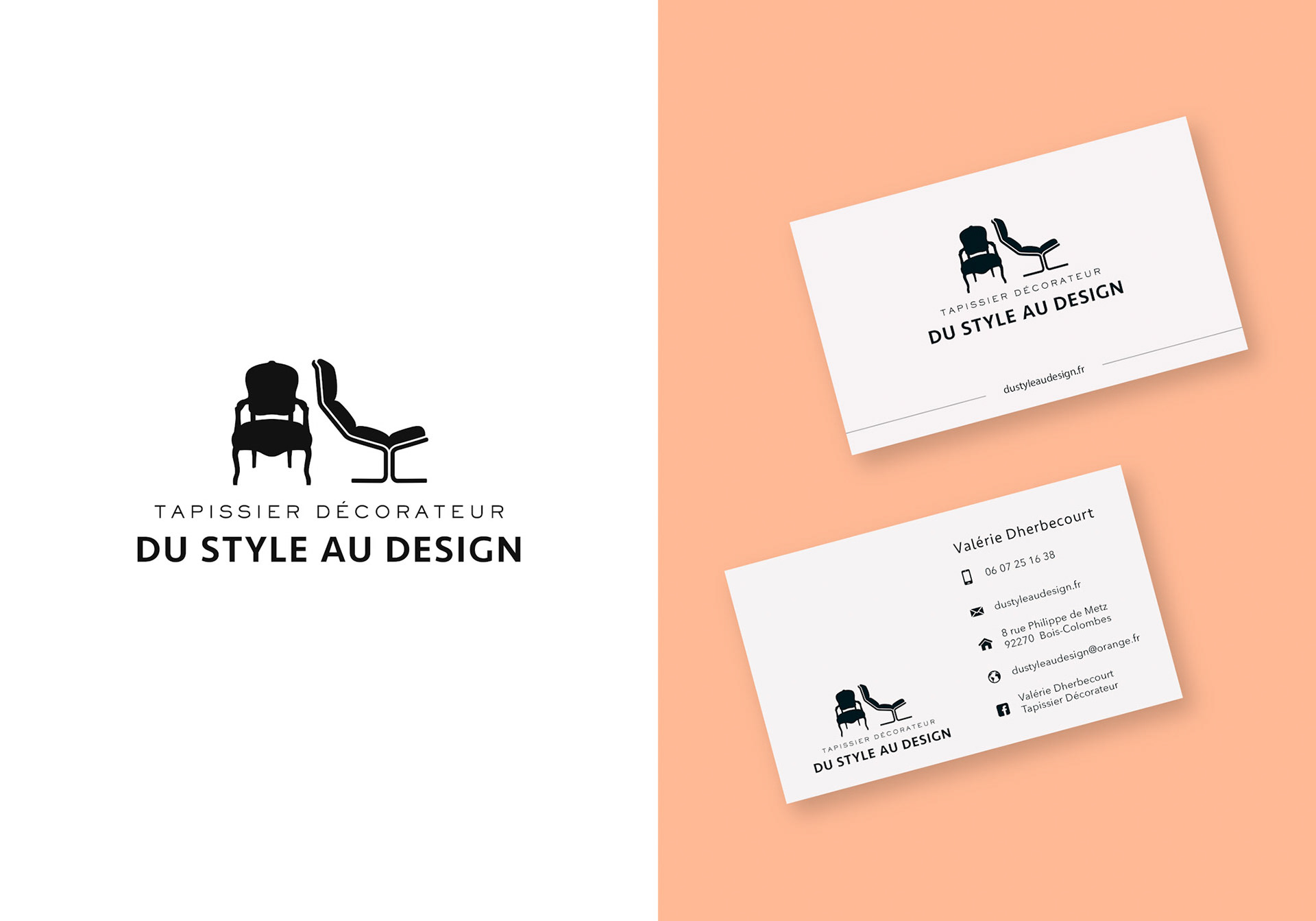 Création graphique d'un Logo avec déclinaison sur papeterie / DU STYLE AU DESIGN Artisan Tapissier