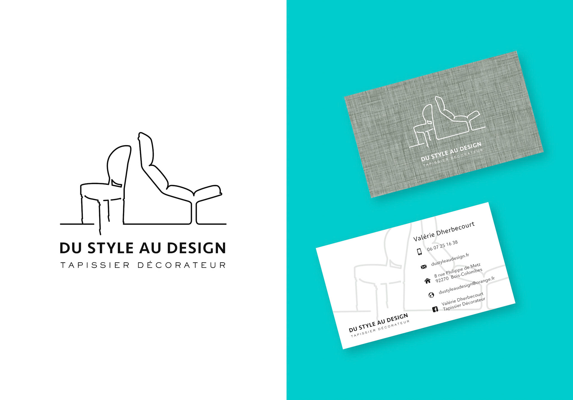 Création graphique d'un Logo avec déclinaison sur papeterie / DU STYLE AU DESIGN Artisan Tapissier