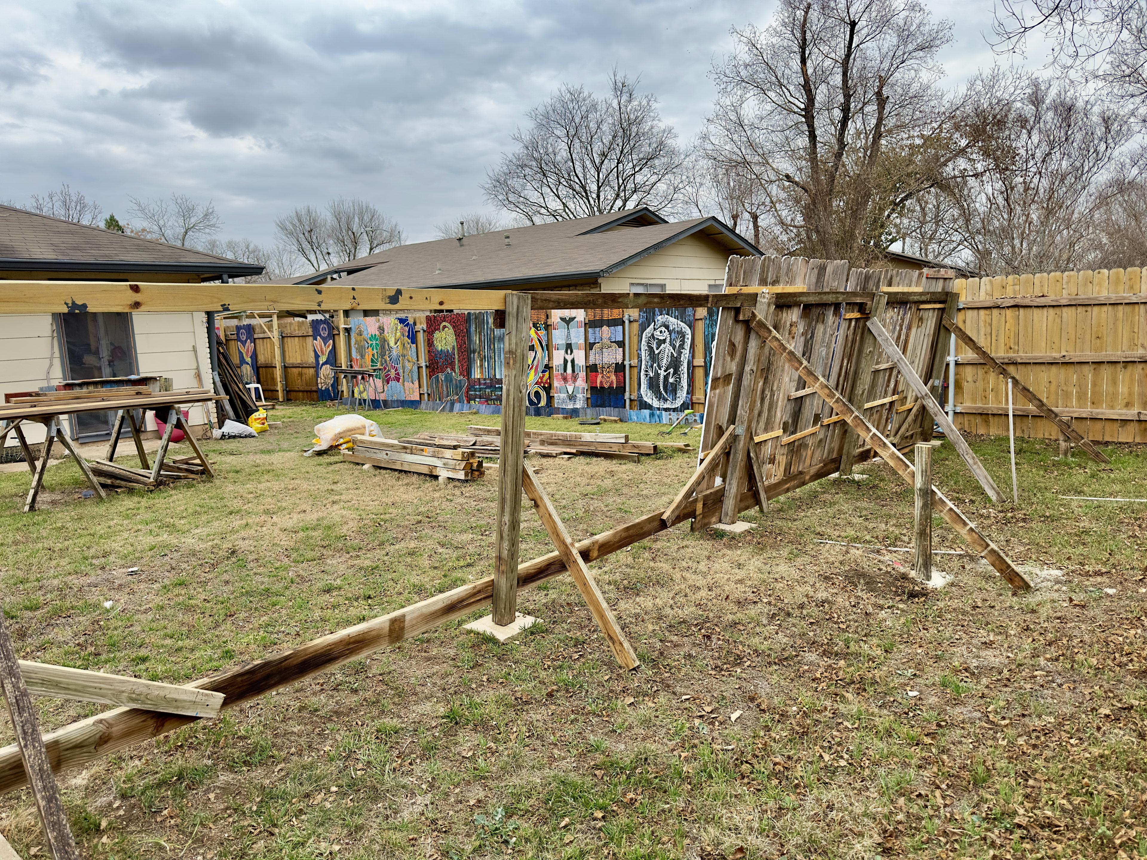 Backside of 32 foot easel