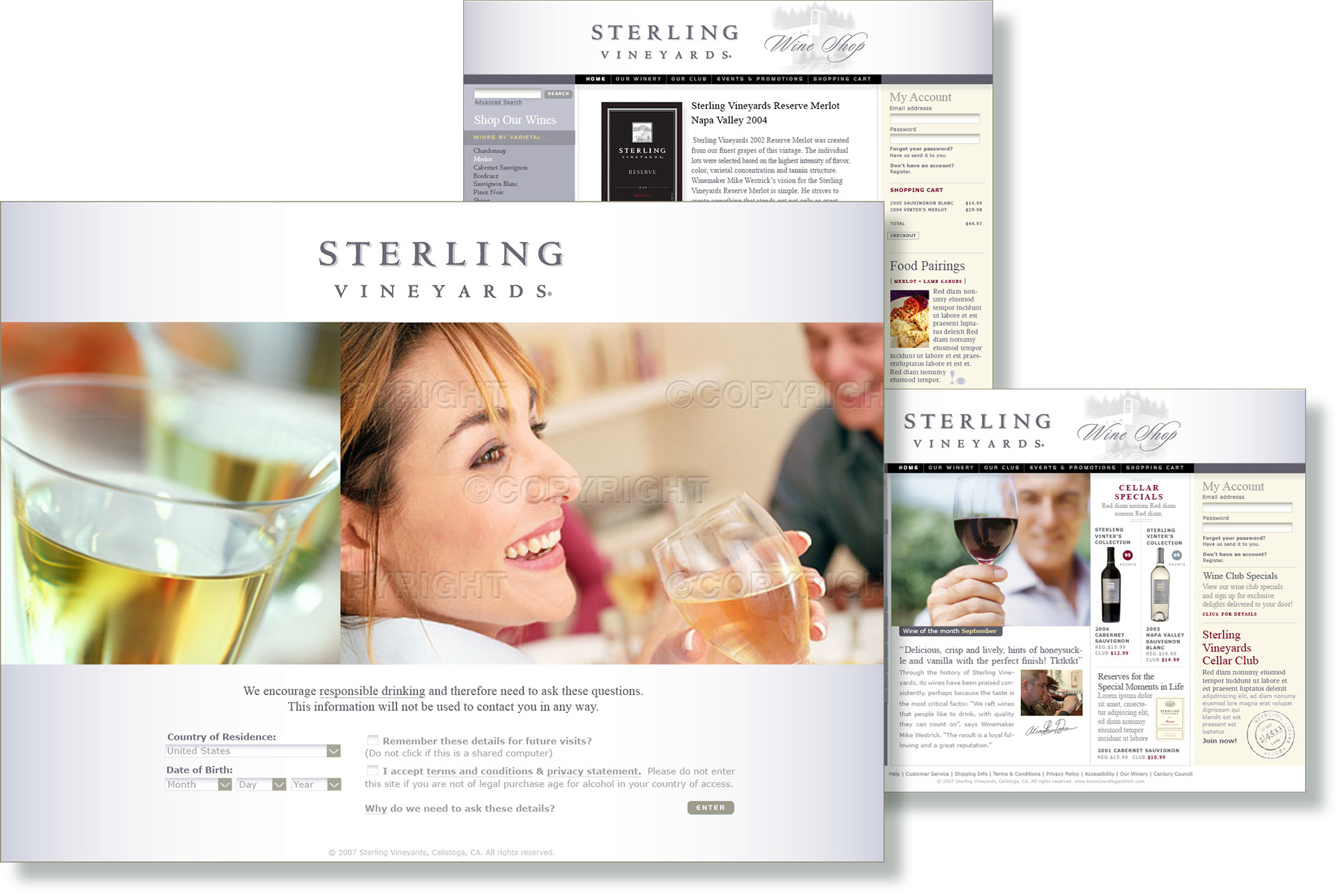 DIAGEO CHATEAU & ESTATE WINES | Sterling Vineyards Wine Shop Web Design