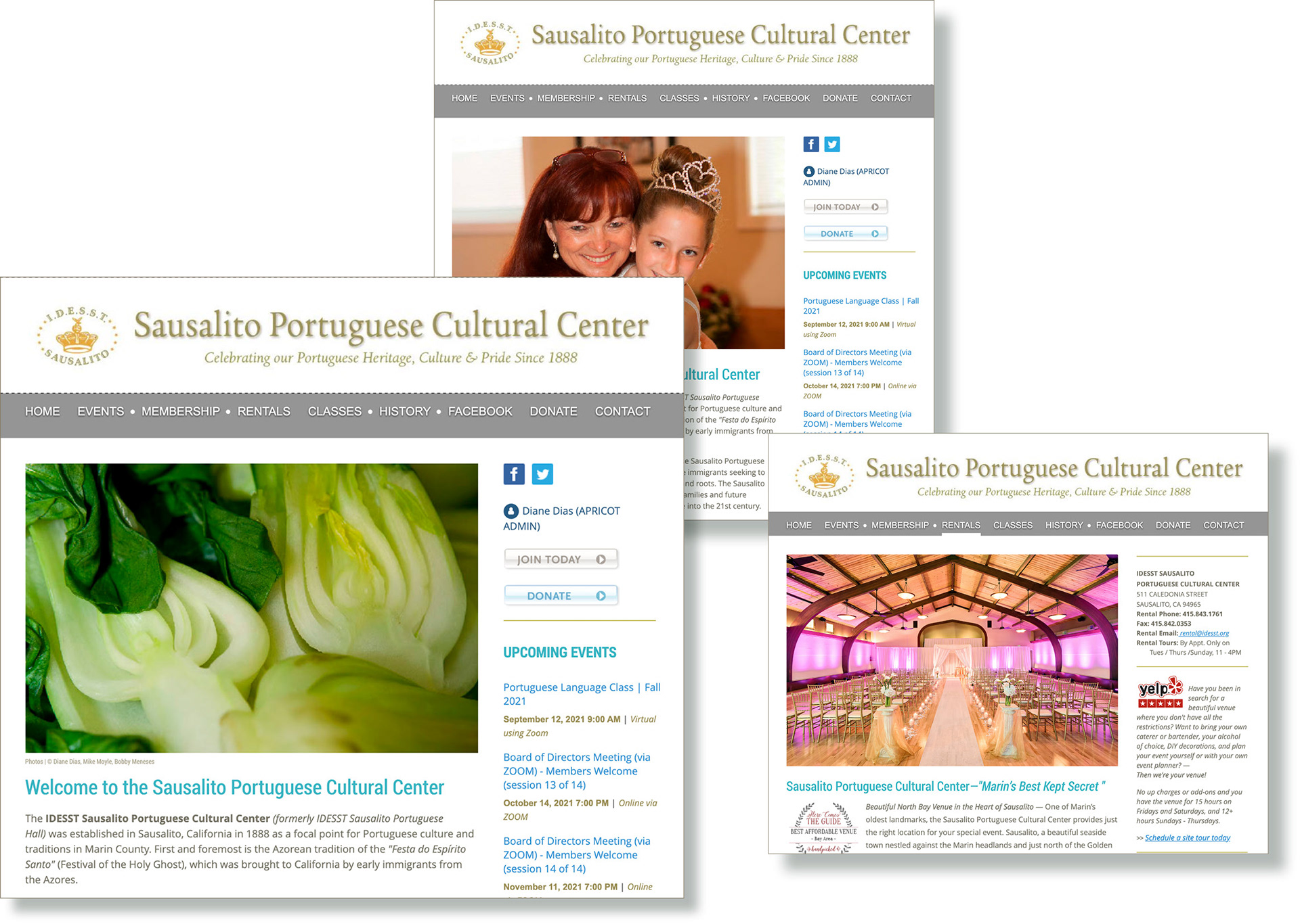 IDESST SAUSALITO PORTUGUESE CULTURAL CENTER | Web Design + Implementation