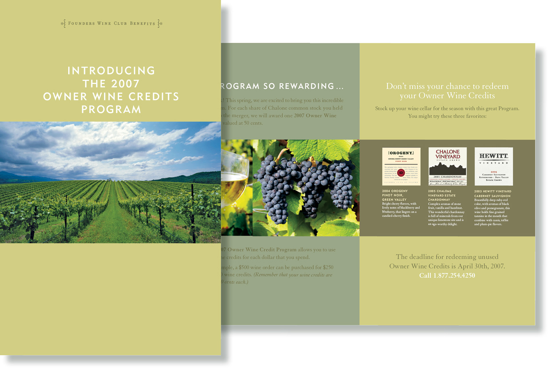 DIAGEO CHATEAU & ESTATE WINES | Wine Credits Promotion | Chalone Founders