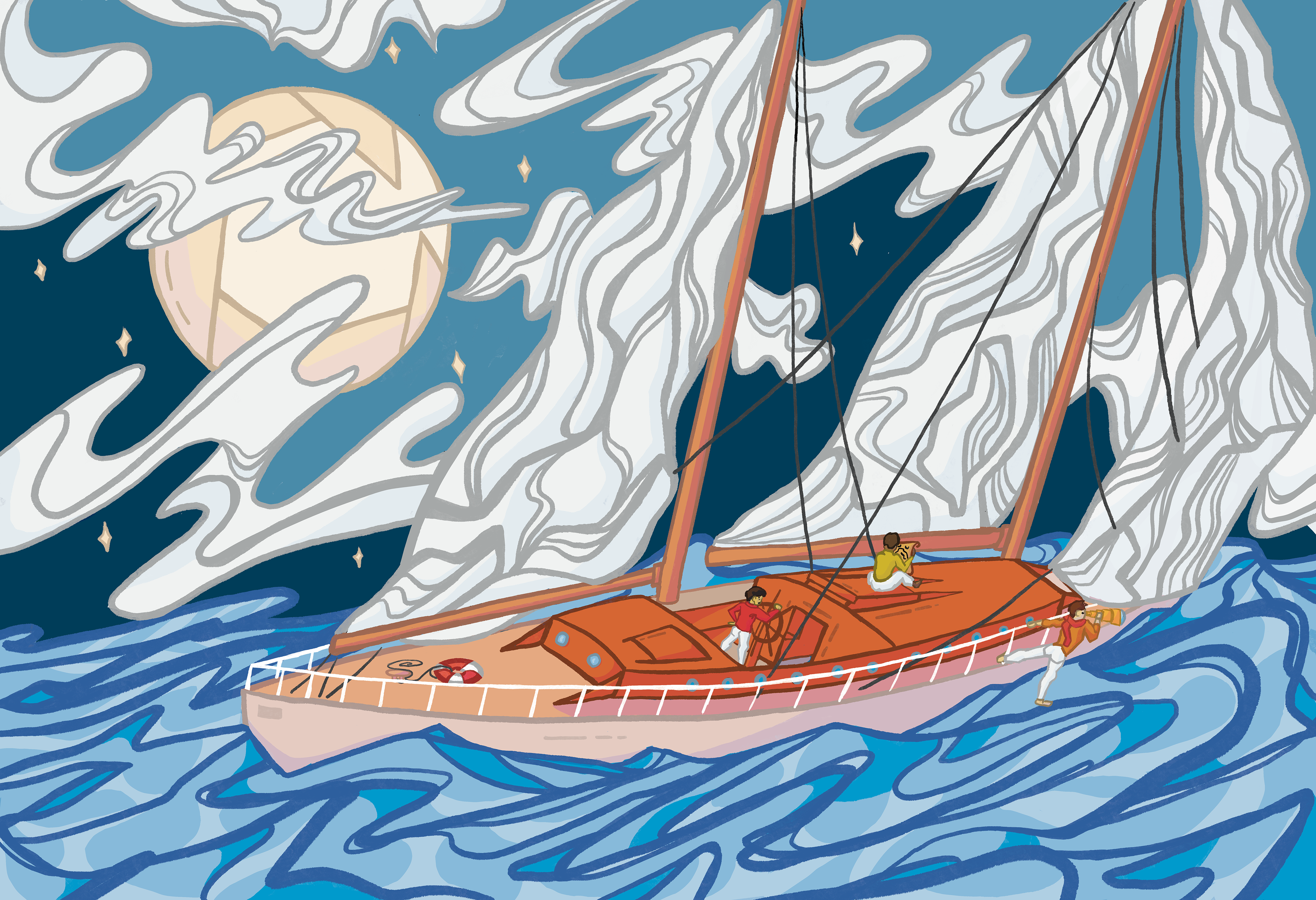 A Wispy Sail - Illustration