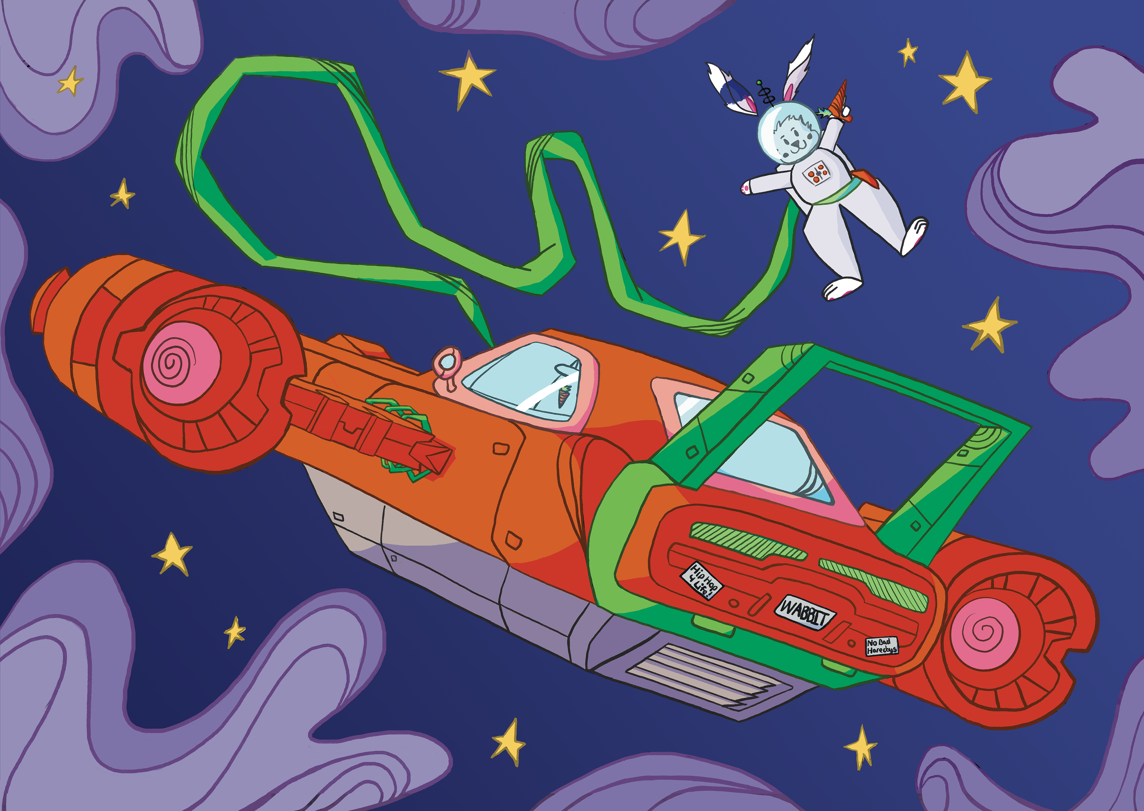 A Bunny Lost in Space - Illustration