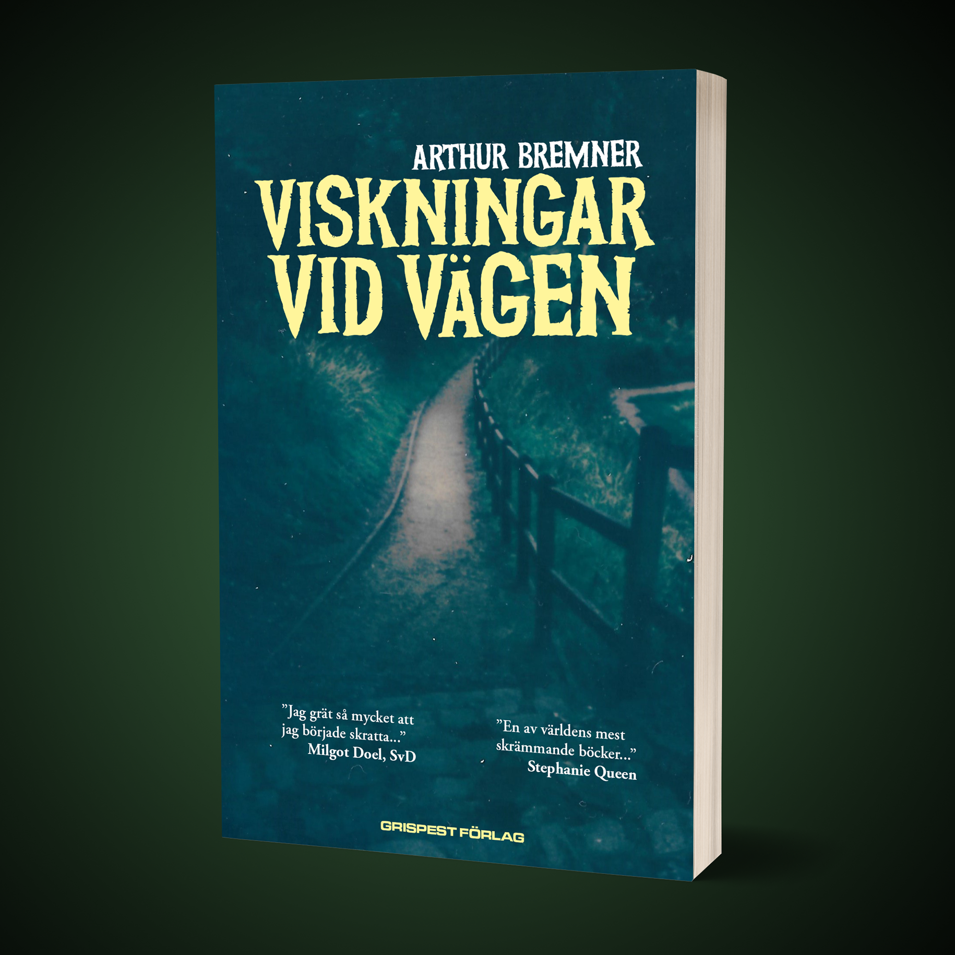 "Viskningar vid Vägen", omslag mockup, 2023