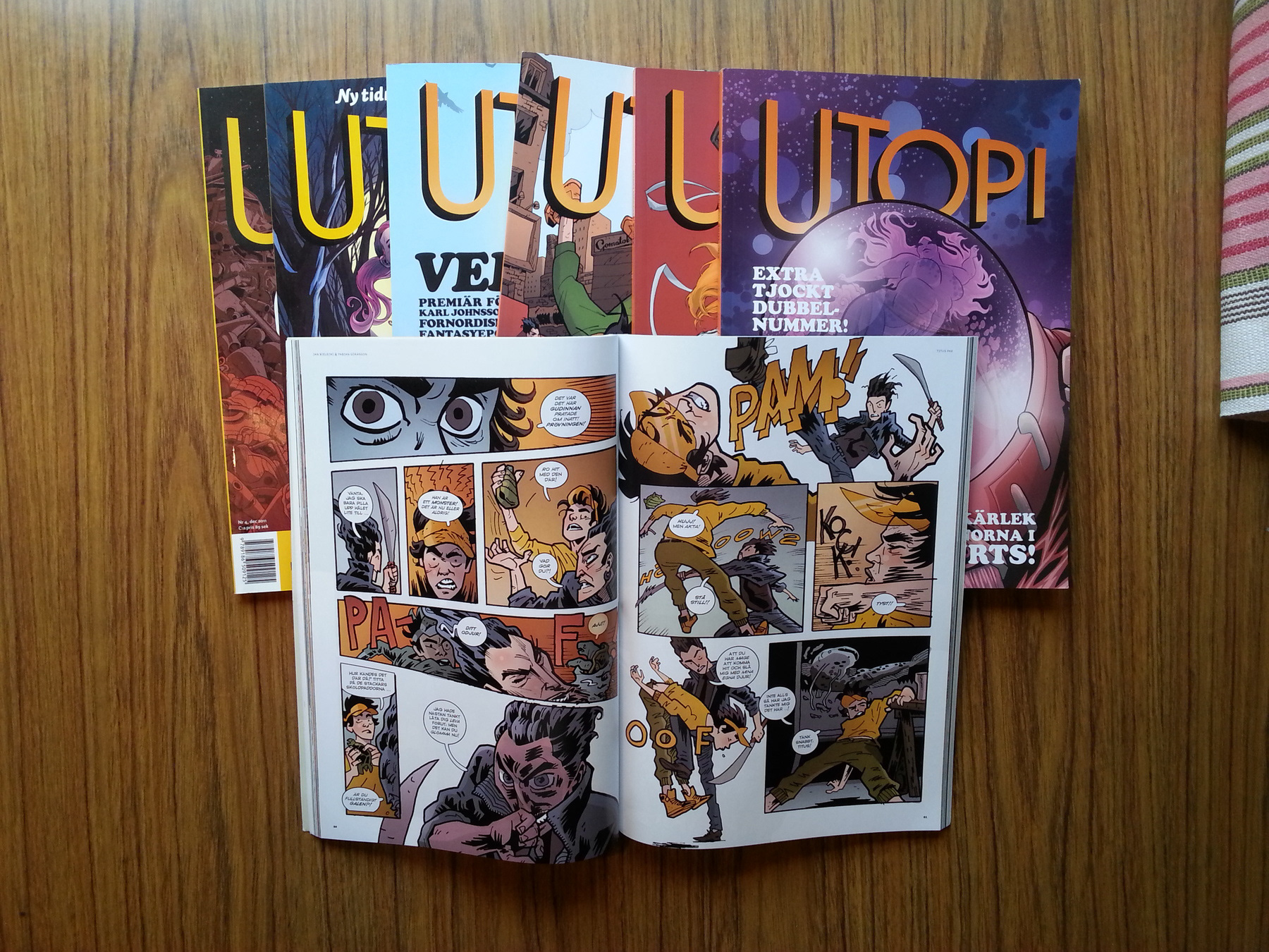 Layout/formgivning av Utopi magasin (Kolik förlag, 2011-2014)