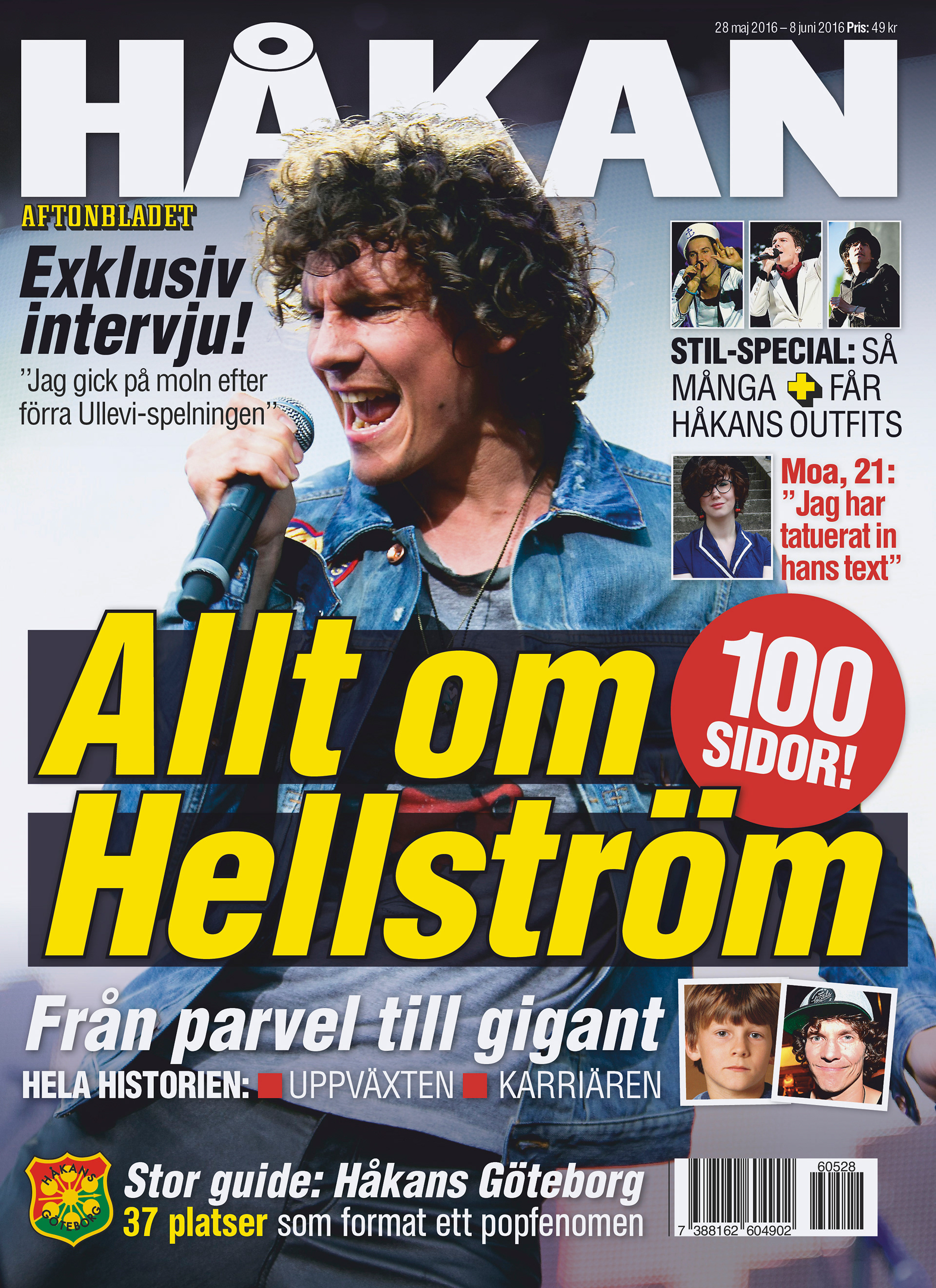 Layout/form till Aftonbladets Håkan Hellström-bilaga, 2016.