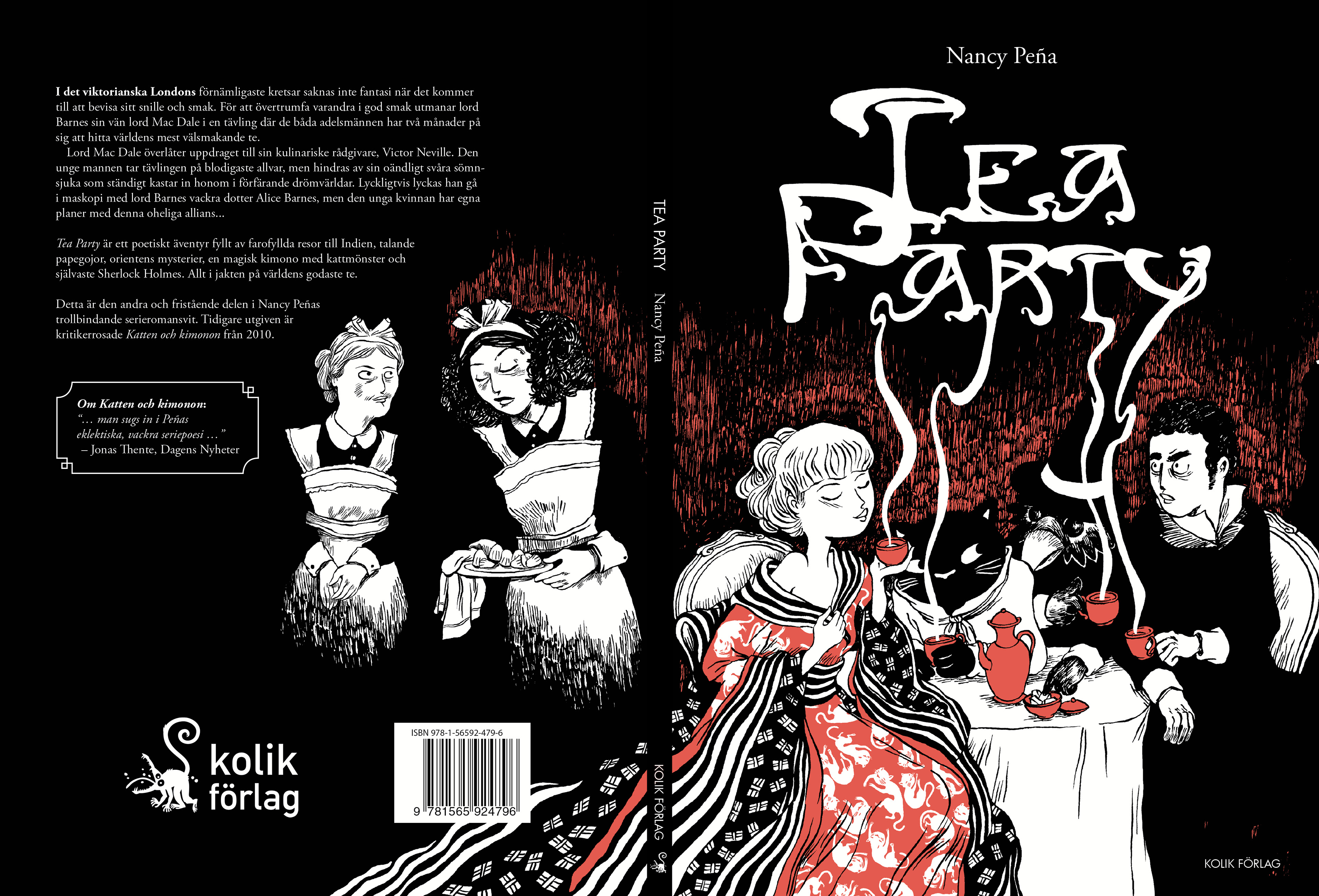 Formgivning av omslag/inlaga till Nancy Peña - "Tea Party" (Kolik förlag, 2013)