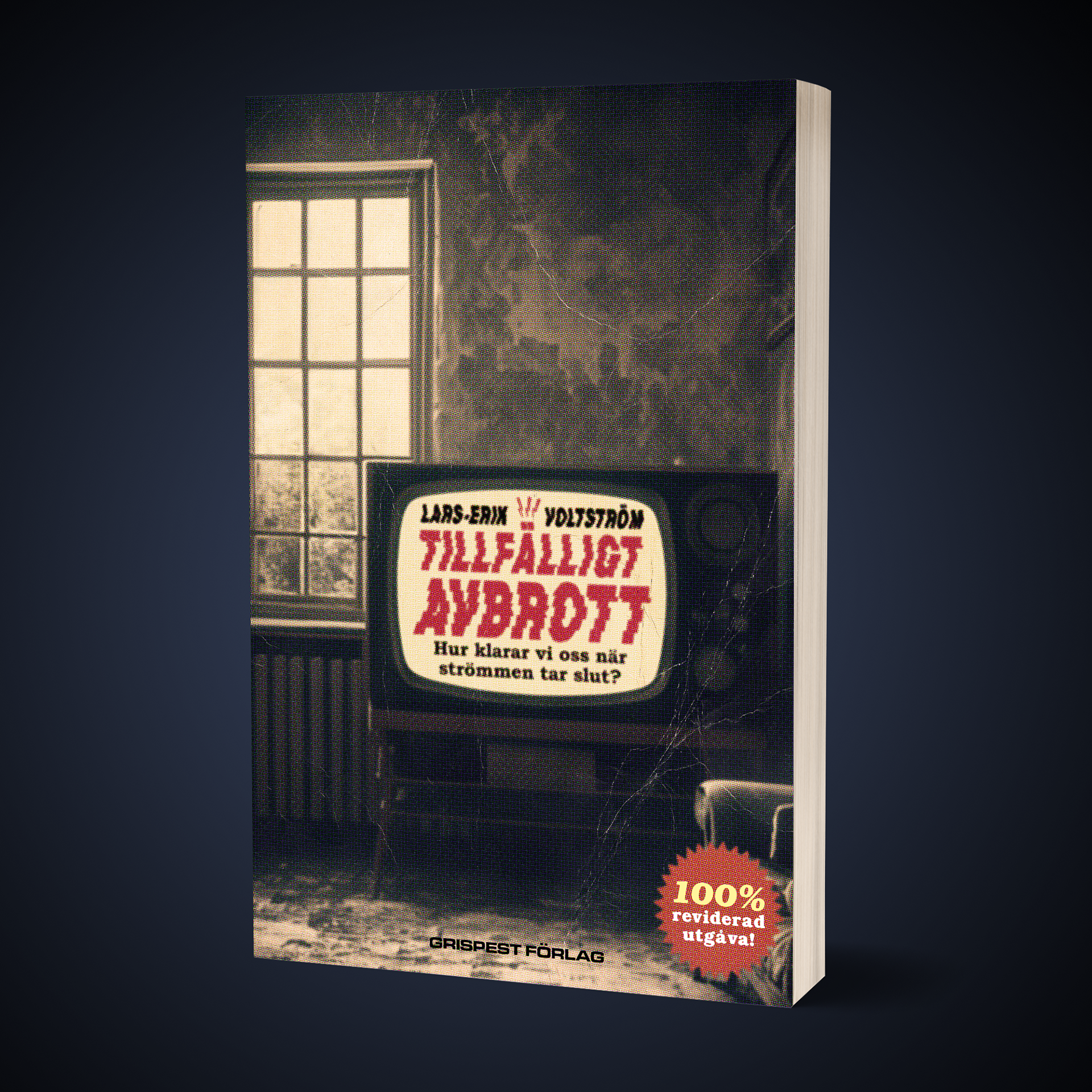 "Tillfälligt avbrott", omslag, mockup, 2023