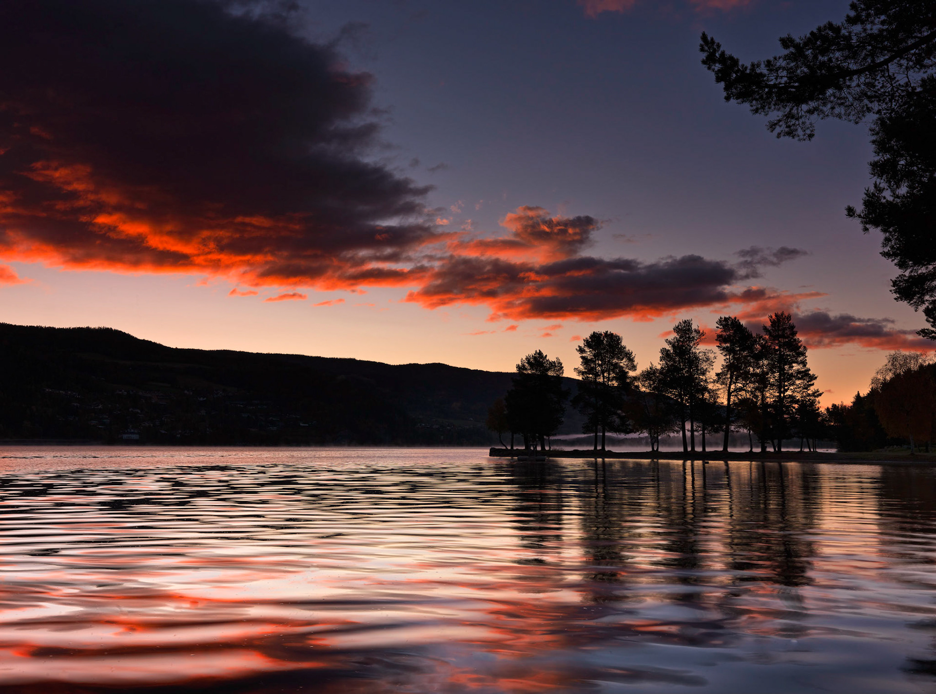 Sunrise on Strondafjord, Fagerness in Norway