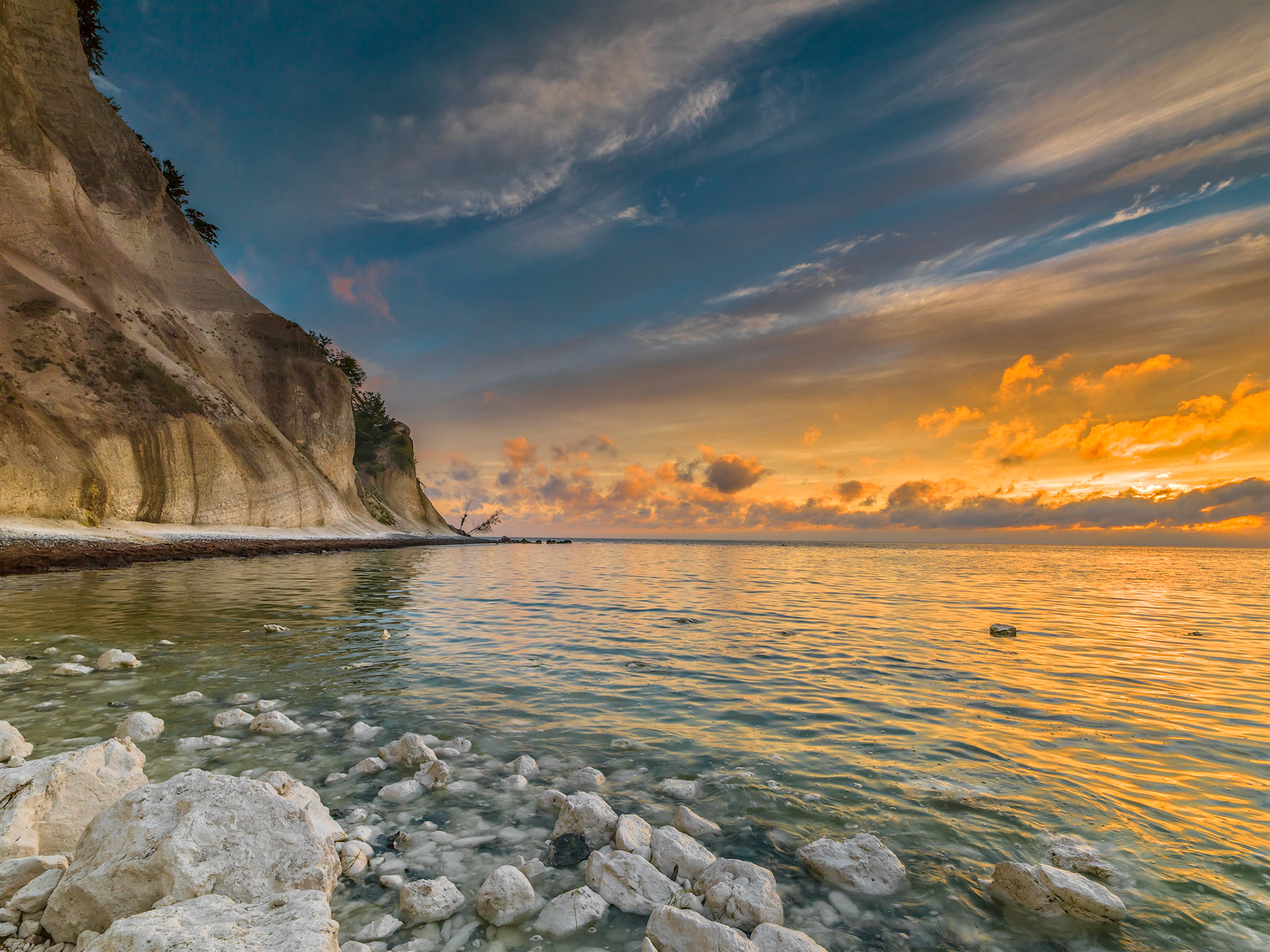 Beautiful early summer morning at Møns Klint, Denmark