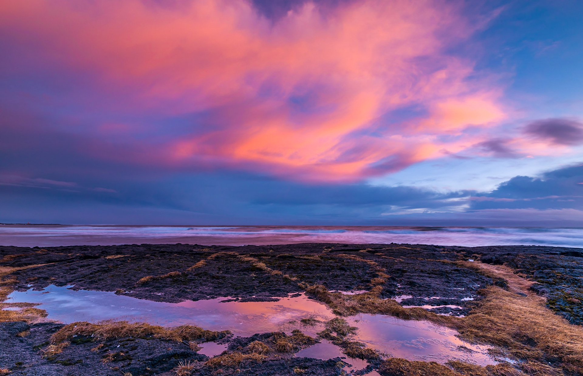 Coastal landscape at Grindavik, Iceland