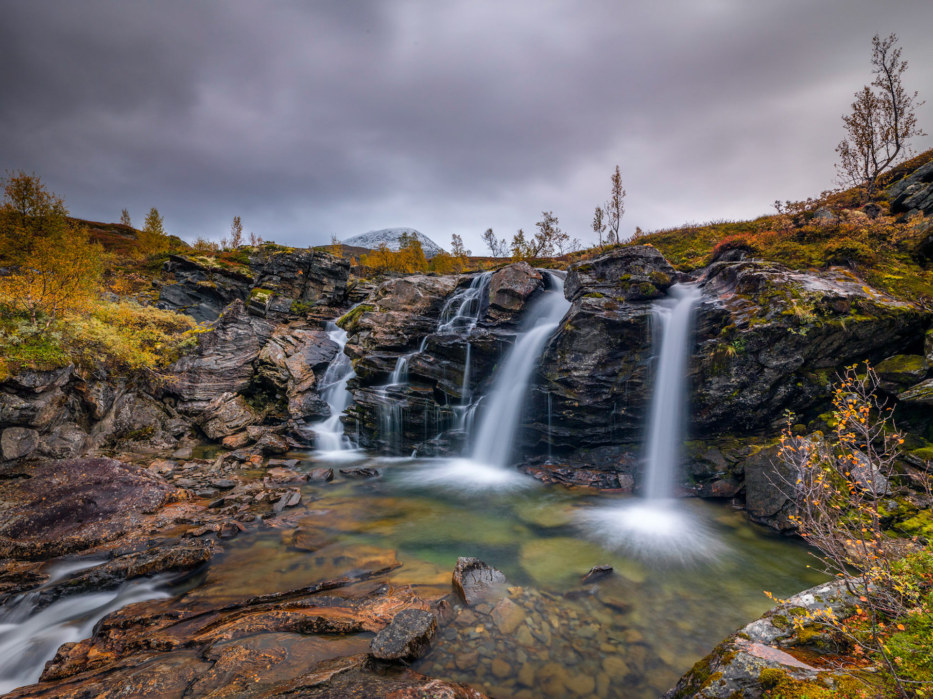 Tutagrø Waterfall in Autumn, Norway