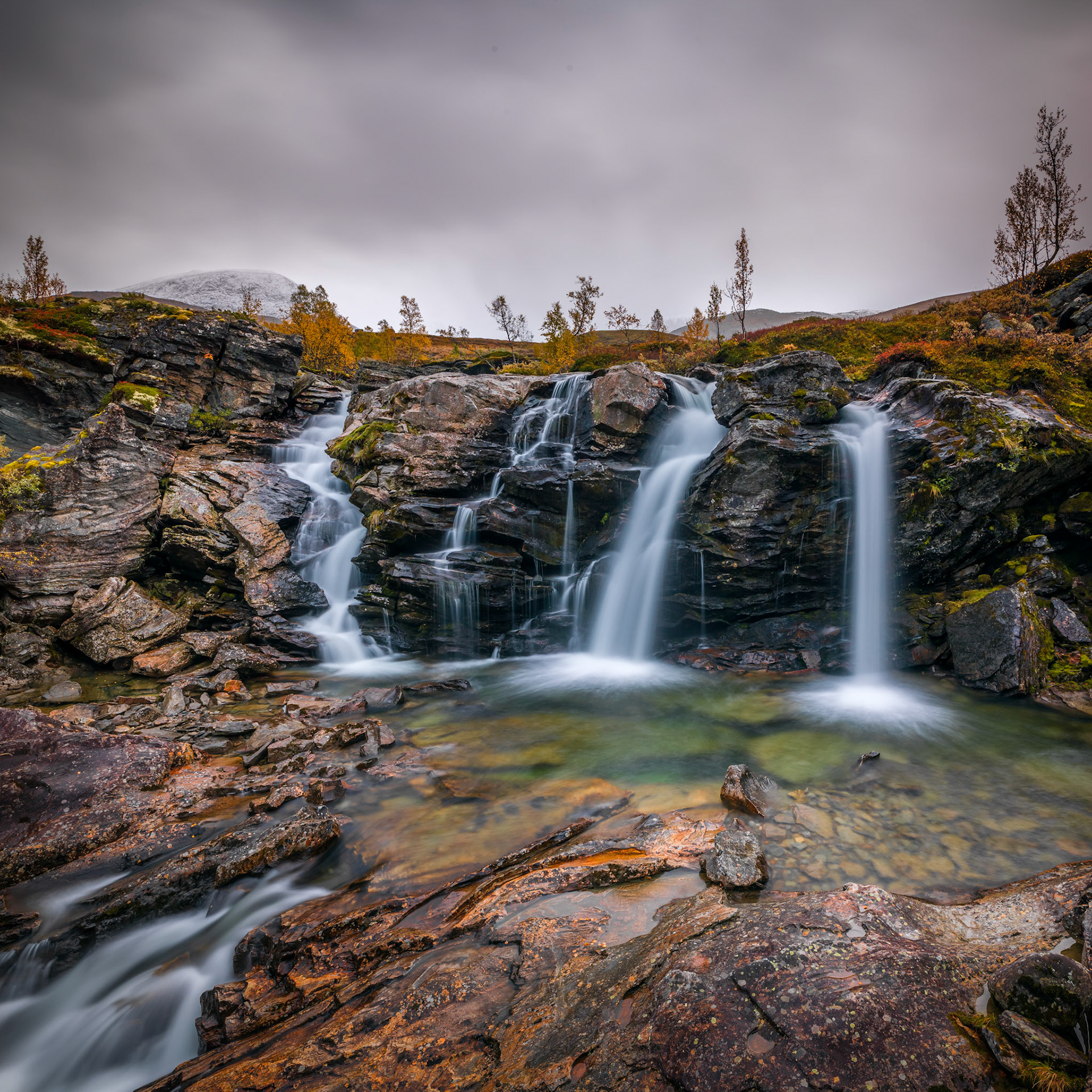 Tutagrø Waterfall in Autumn, Norway