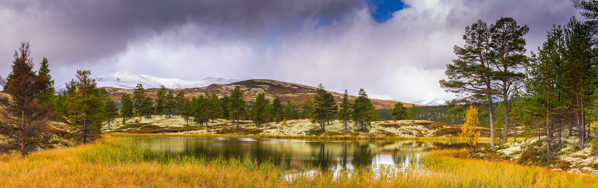 Panoramic view of Rondane Natinal Park as seen from the est side at Atnedalen