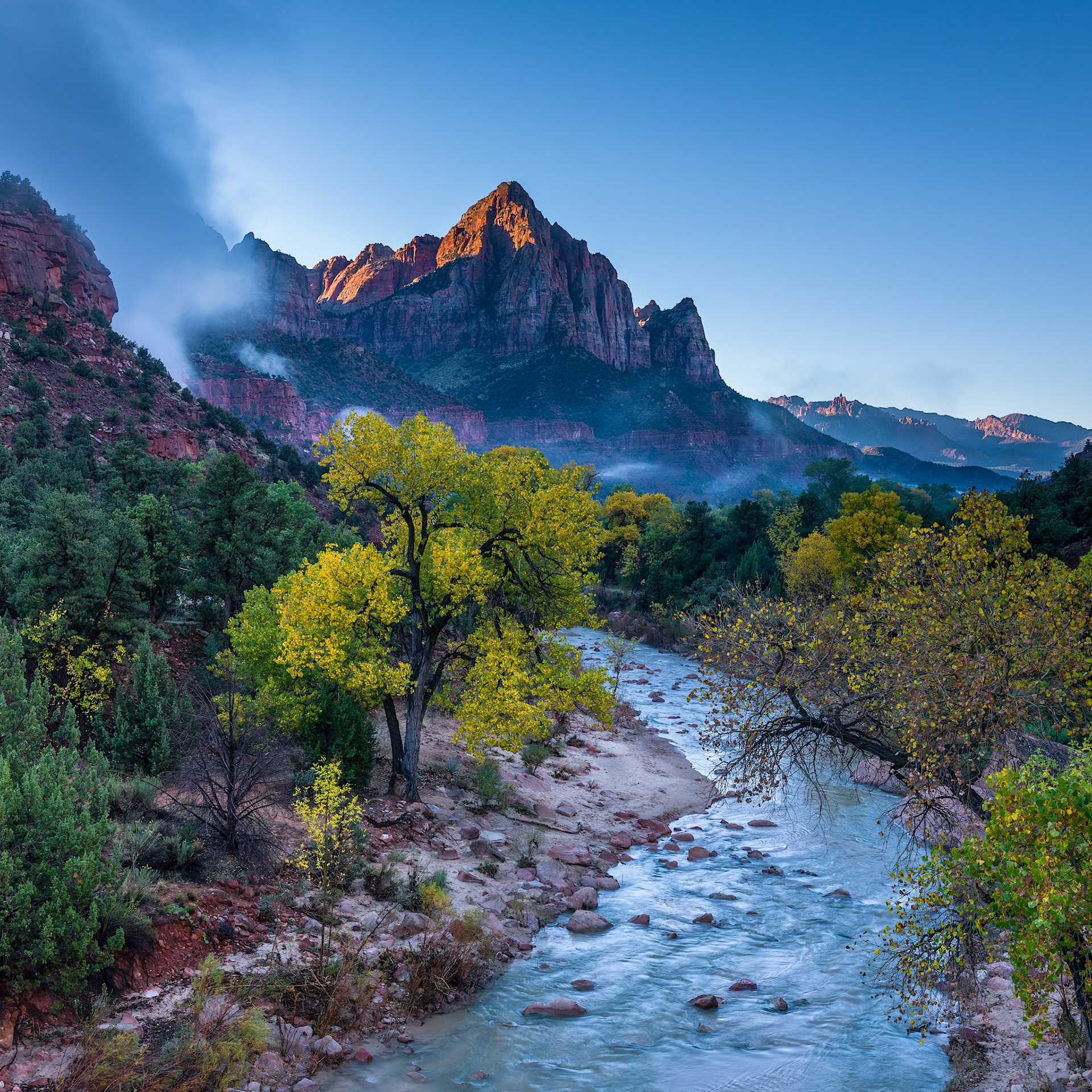 Watching the sun rise on the Wtachman is a magnificient view.