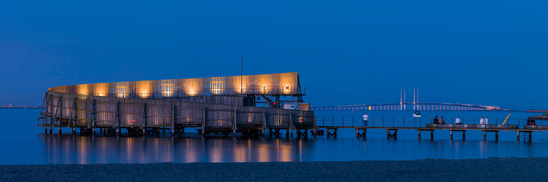 Panoramic 2 image capture of the Bridges 10th aniversary taken at 22:50 on July 1st 2011