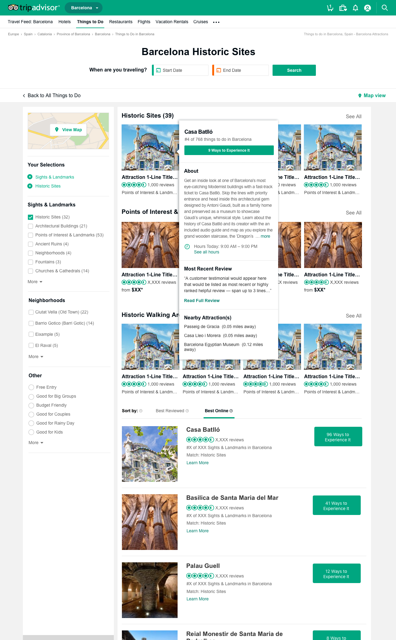 Option 3: If we stilll needed to include a customer review, I indicated how it could fit into my hover panel visioon