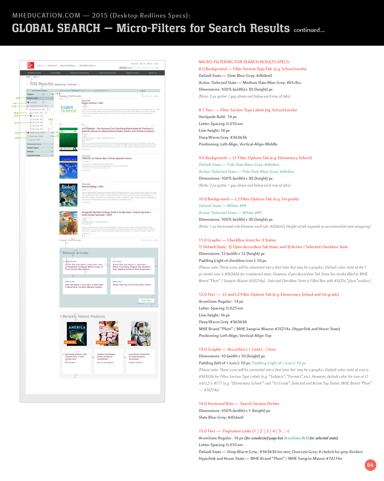Desktop Search Results Visual design redline specs (p2)