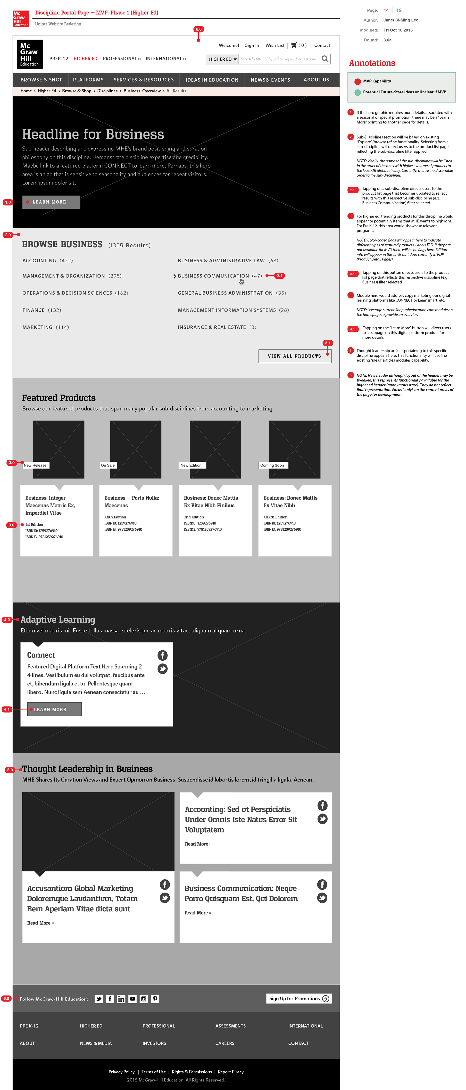 Discipline Landing Page — Higher Ed (Case Study: Higher Ed Business)