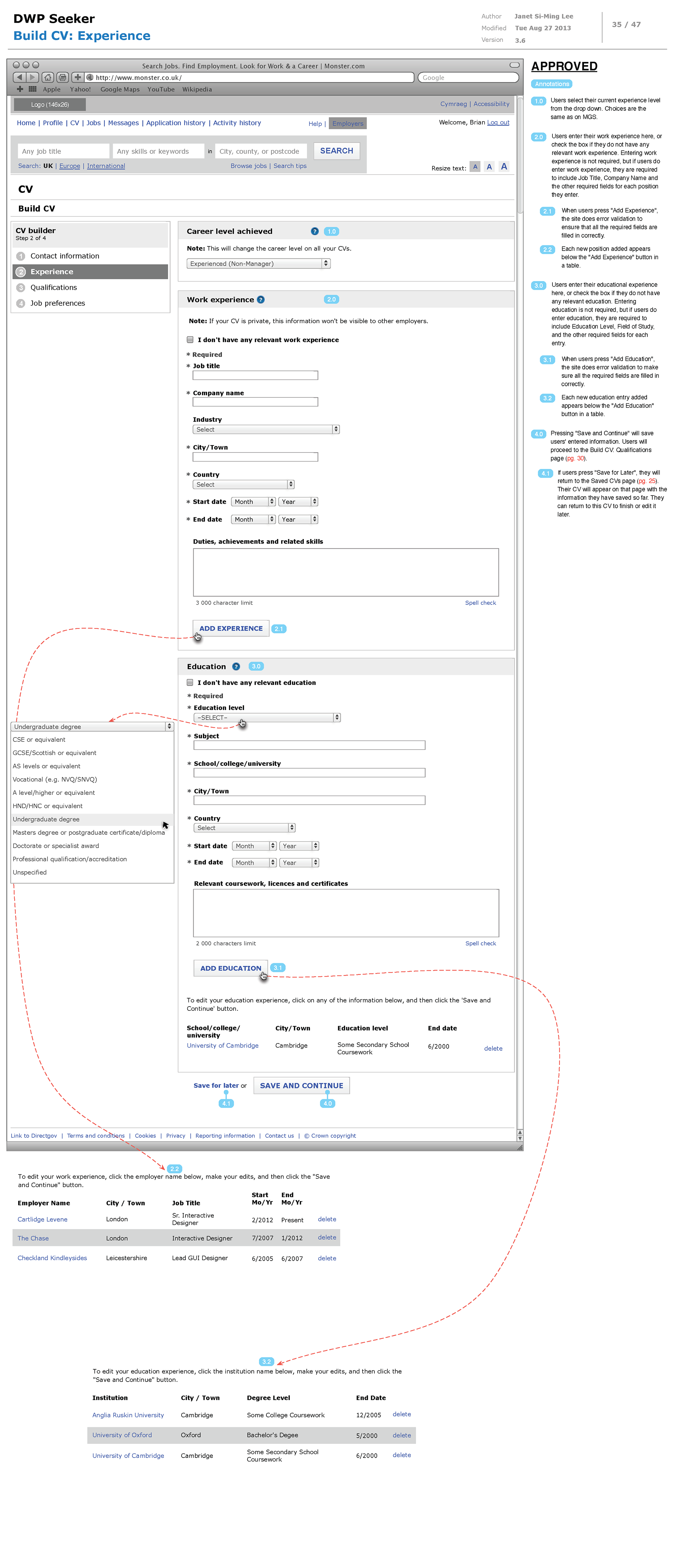 CV Builder: Job Experience