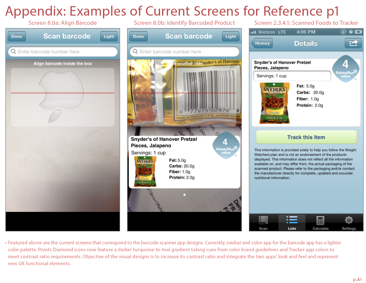 Original barcode scanner legacy app (iPhone) that a previous designer created