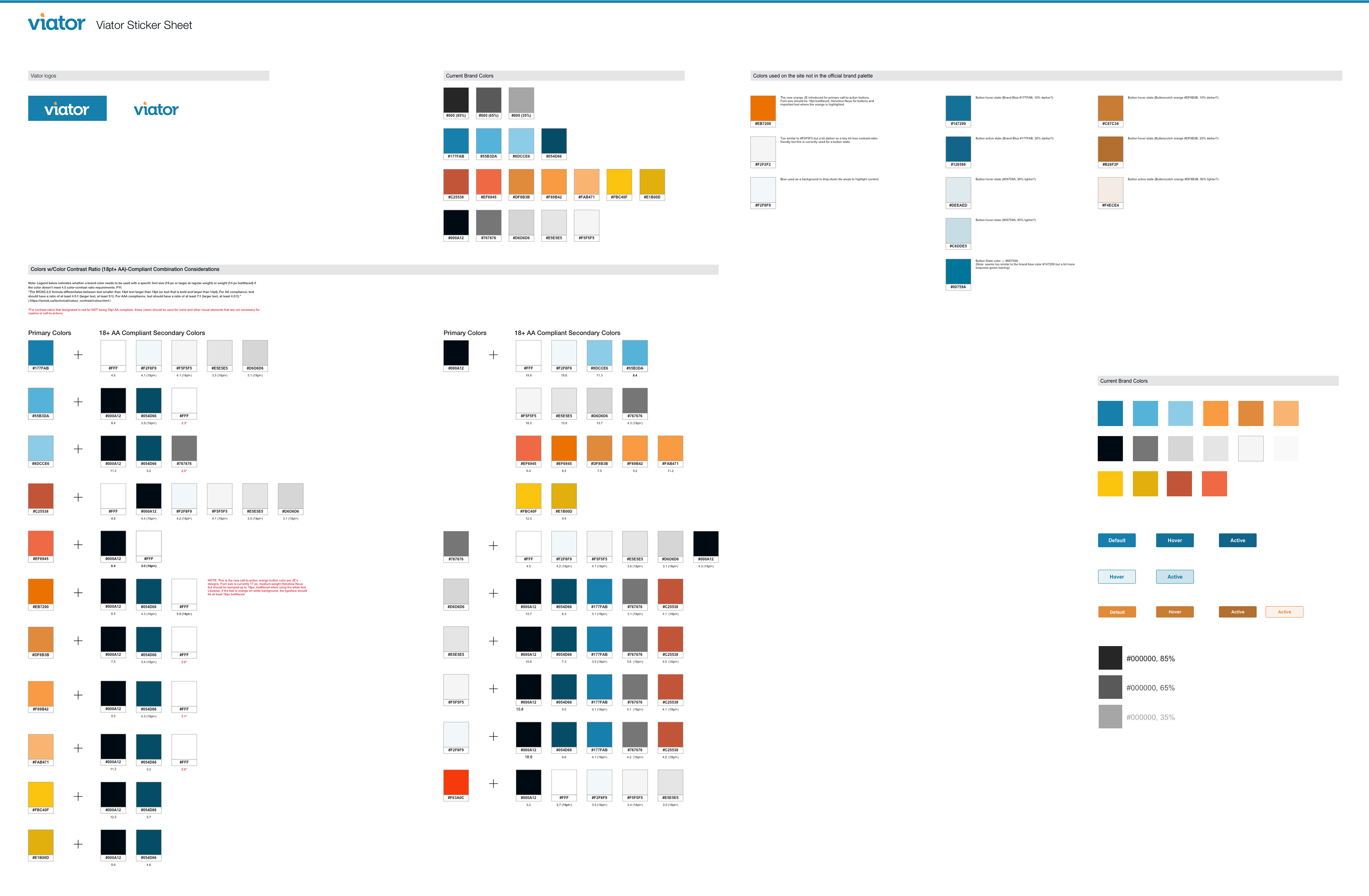 Color Explorations I conducted for Viator Sticker Sheet / Design Library