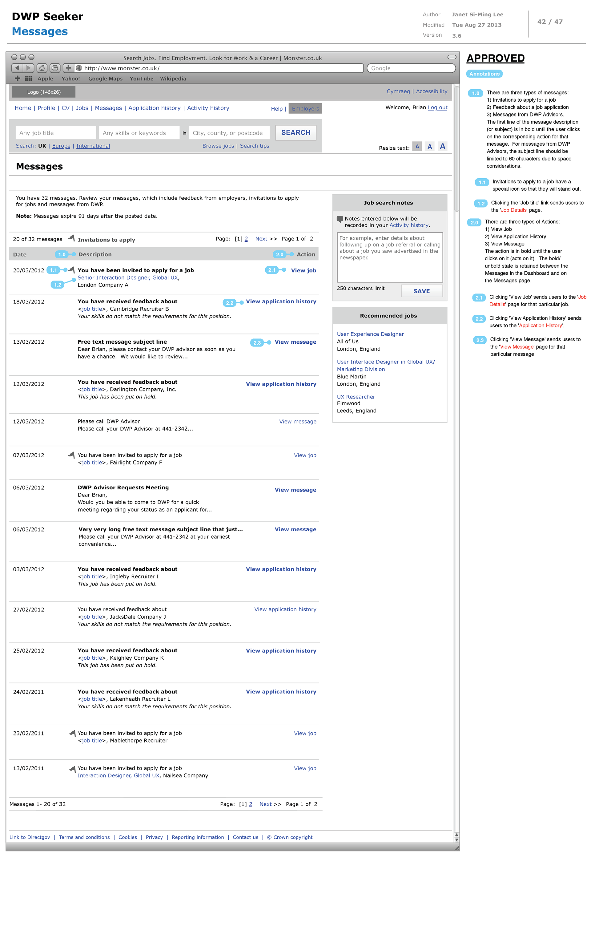 Job Seekers' Message Board