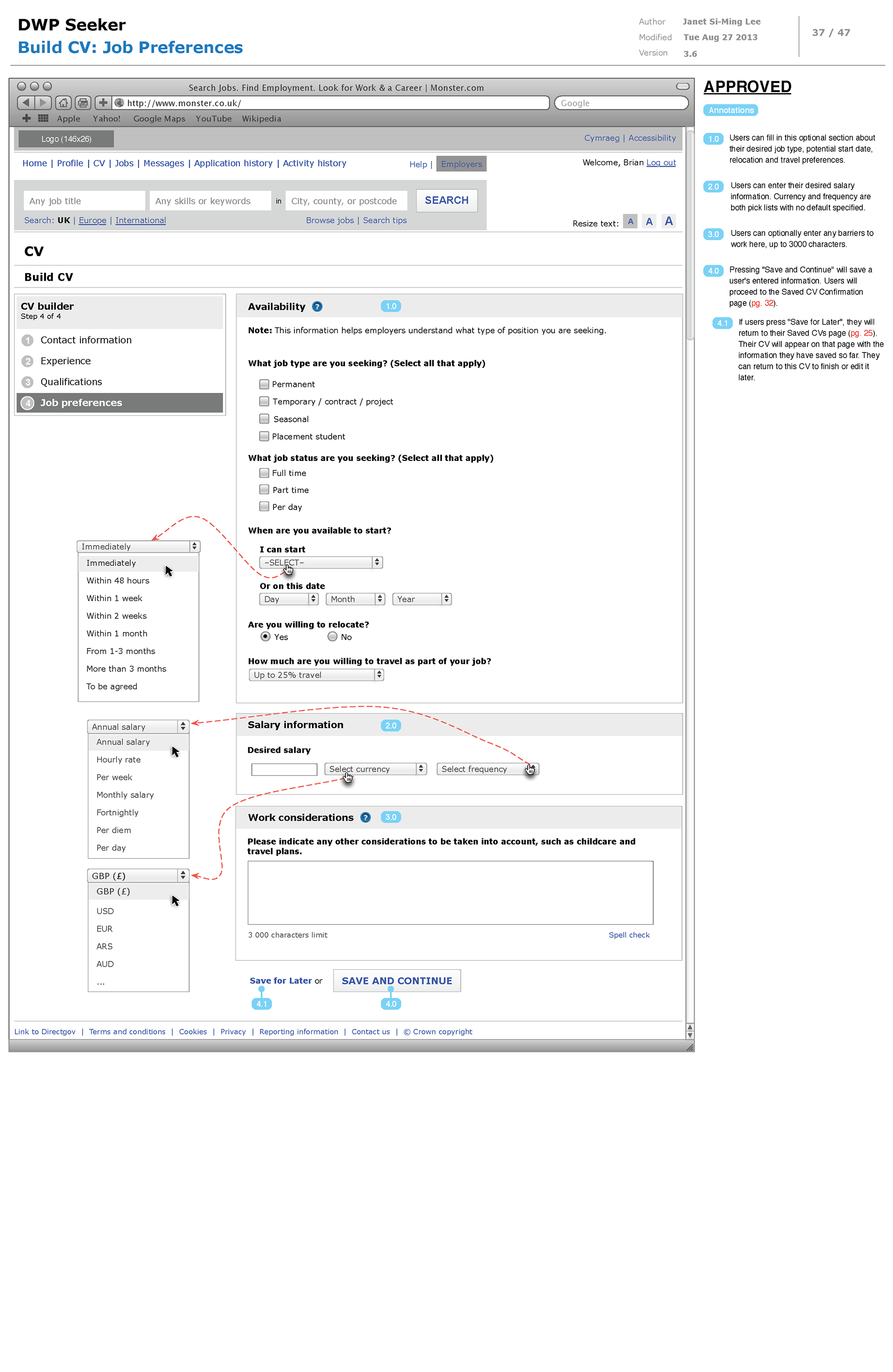 CV Builder: Preferences Setting