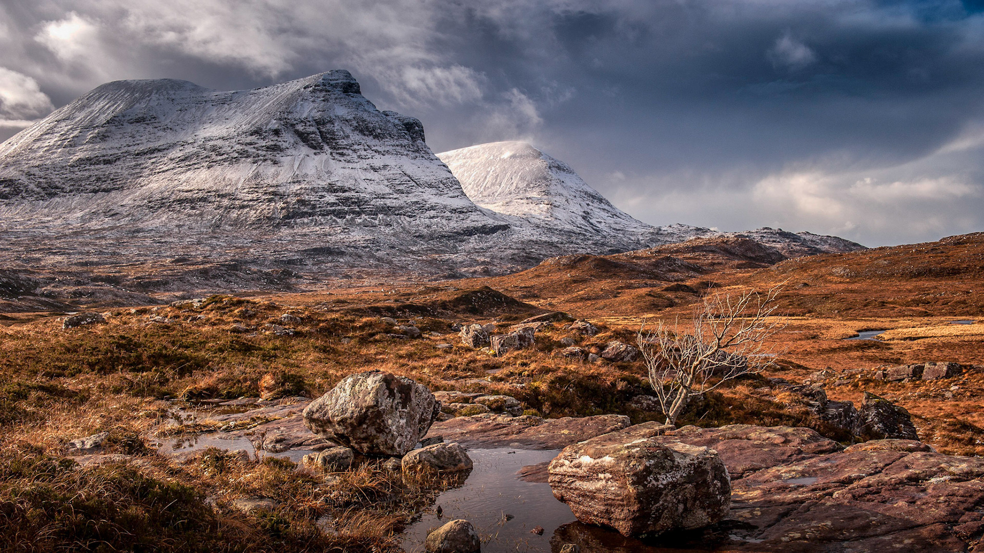 Winter snows on Quinag in Sutherland