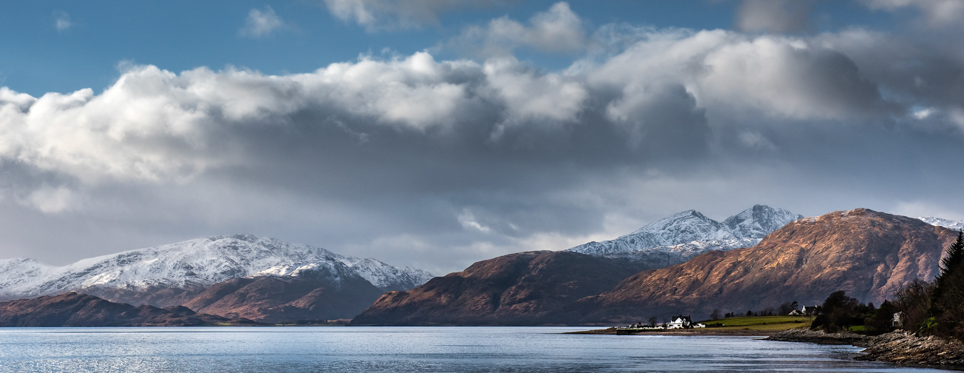 The hills on the Ardgour Penninsula in their winter colours as viewed from near Ballachulisch