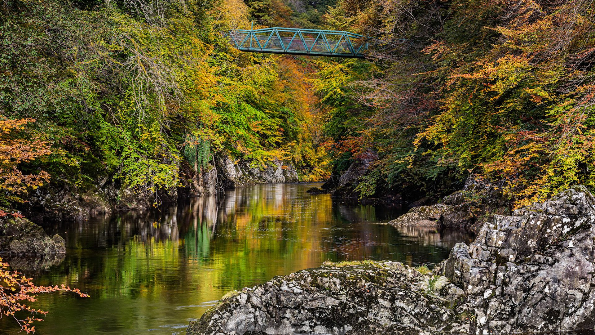 Autumn in the magnificent wooded river gorge where one of the goriest battles in Jacobite history took place in July 1689