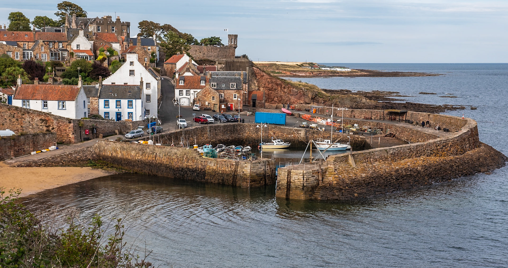 The old Harbour in the historic village of Crail in the East Neuk of Fife, Scotland