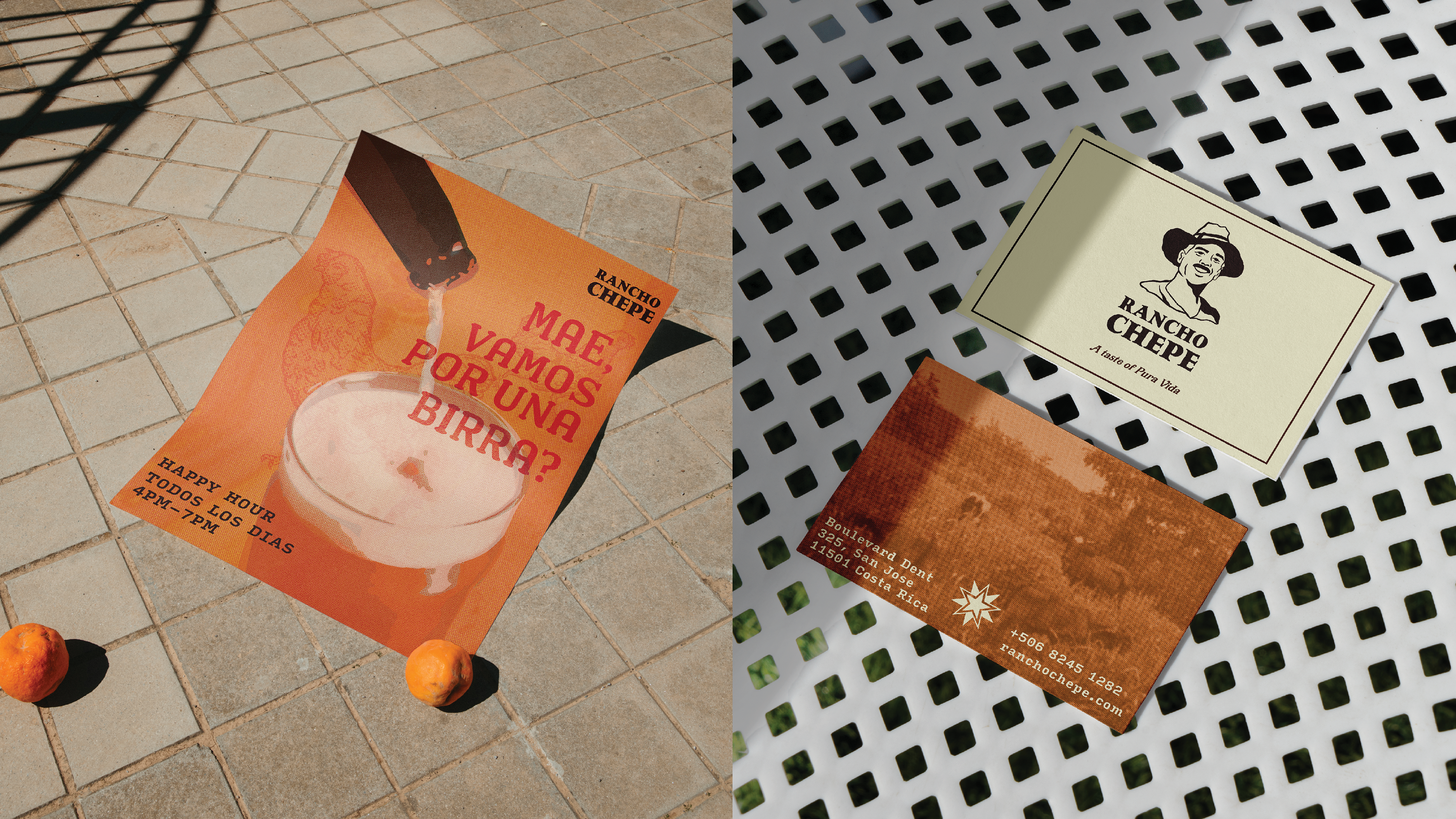 Rancho Chepe Happy Hour Poster and Business Cards