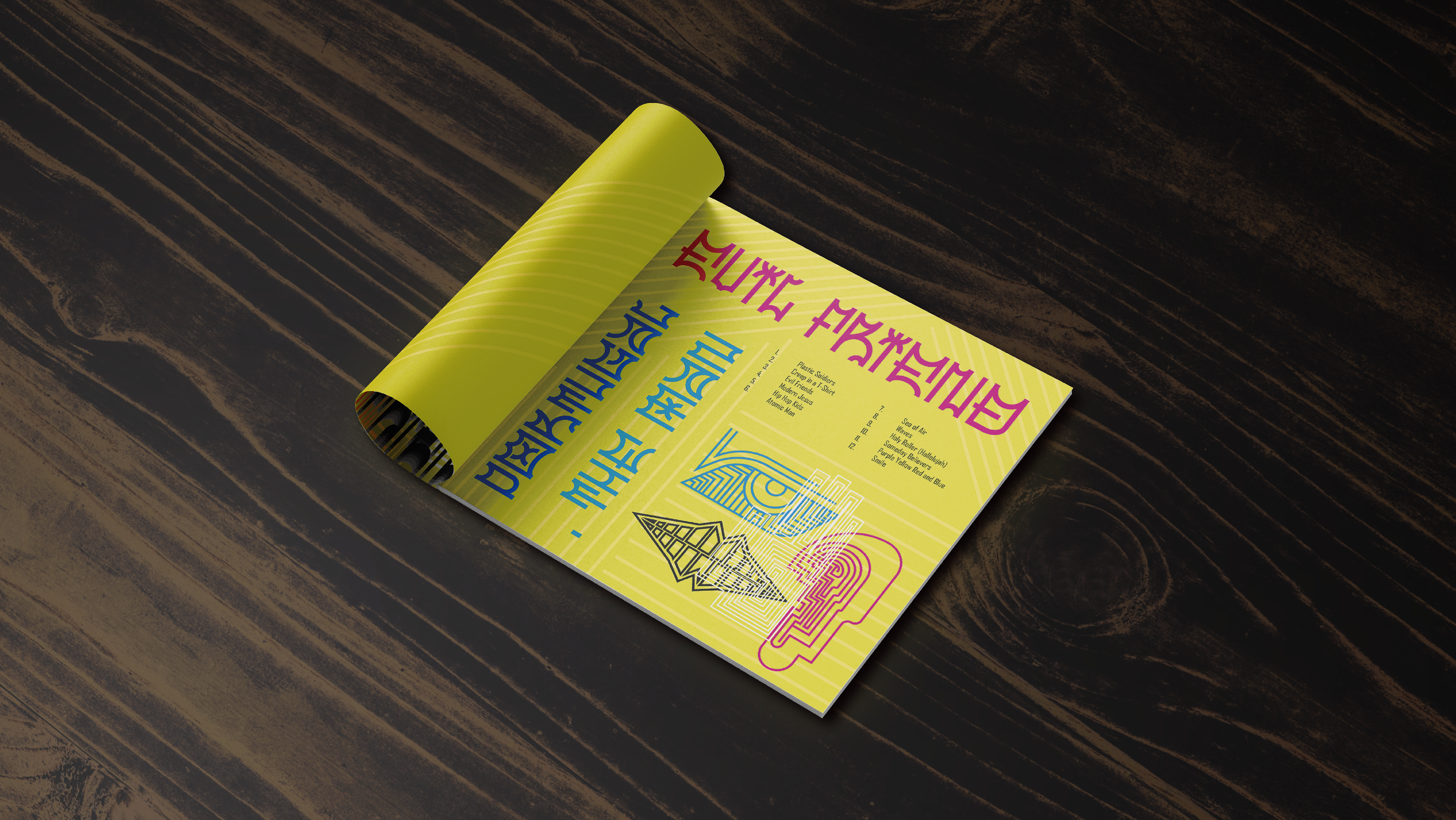 Evil Friends: Lyrics Book catalog page design