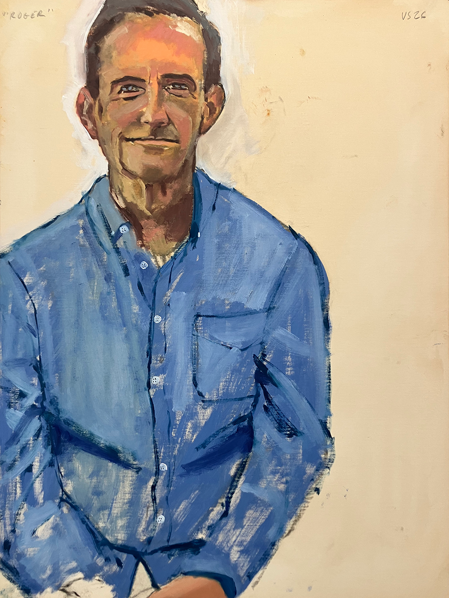 "Roger", 24 x 18 inches, charcoal and oil on paper , January 15, 2026