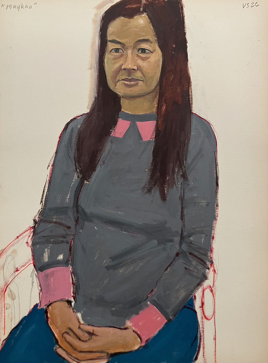 "Maykao", 24 x 18 inches, graphite, cray-pas, and oil on paper, February 22, 2026