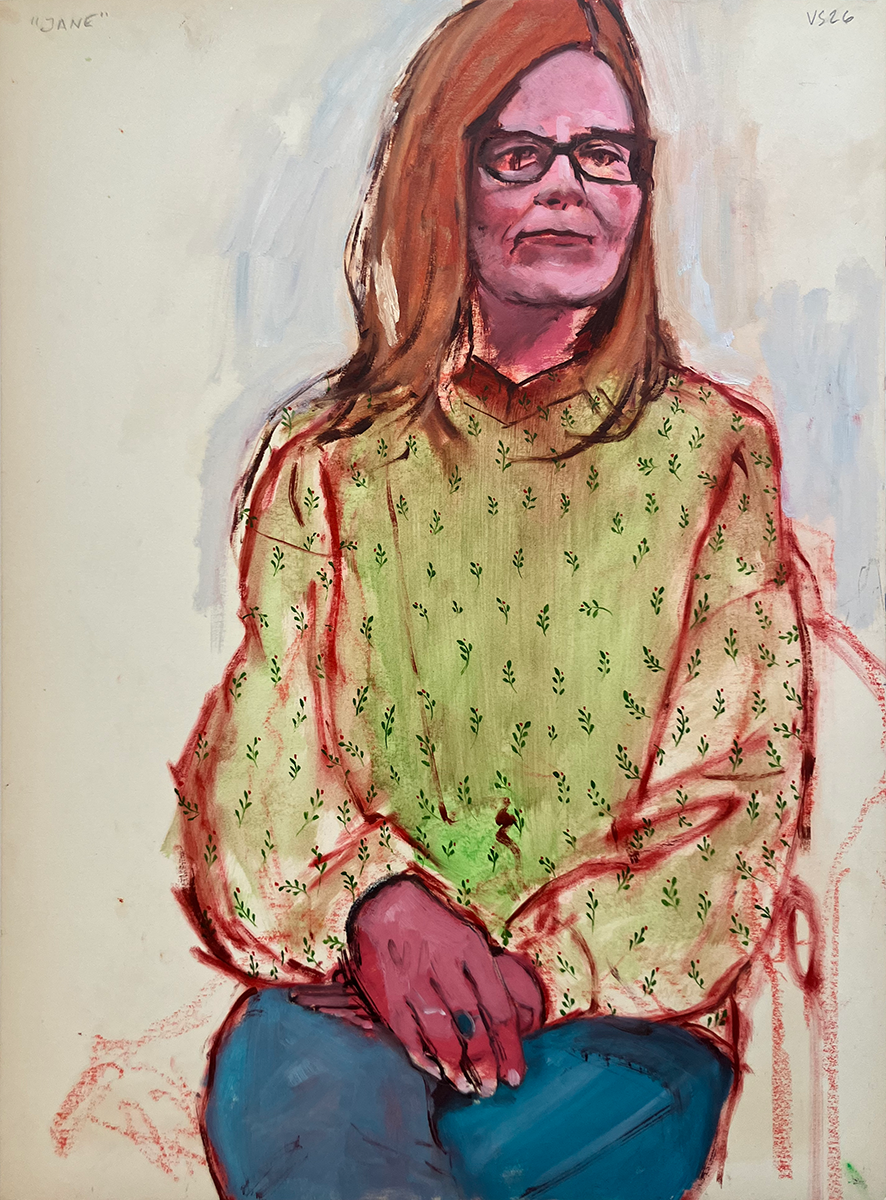 "Jane", 24 x 18 inches, oil on paper, January 13, 2026