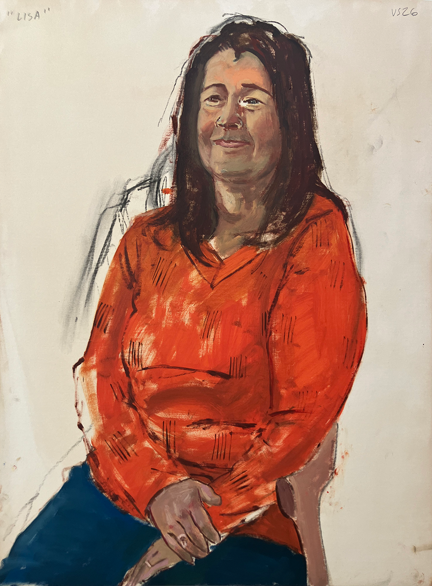 "Lisa", 24 x 18 inches, charcoal and oil on paper, January 18, 2026