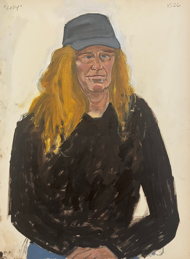 "Cody", 24 x 18 inches, charcoal and oil on paper, January 25, 2026