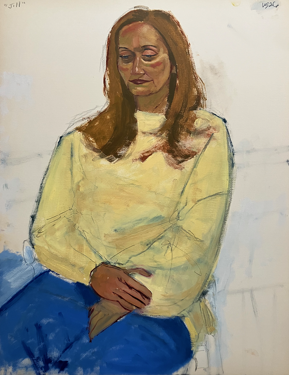 "Jill", 24 x 18 inches, graphite, and oil on paper, February 11, 2026