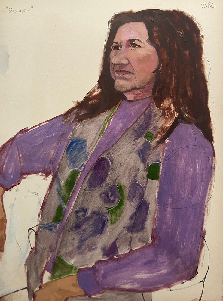 "Diana", 24 x 18 inches, charcoal and oil on paper, January 26, 2026