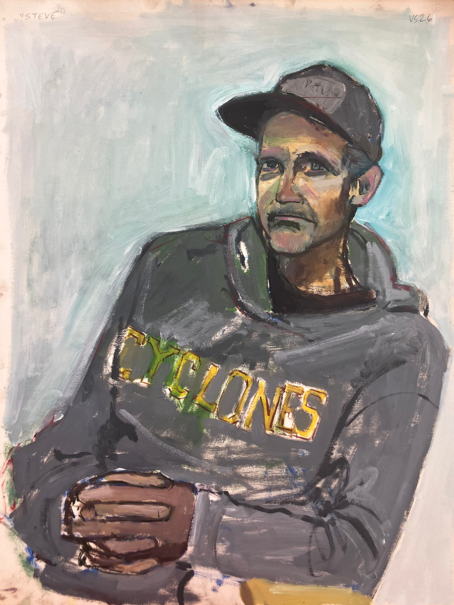 "Steve", 24 x 18 inches, cray-pas and oil on paper, January 11, 2026