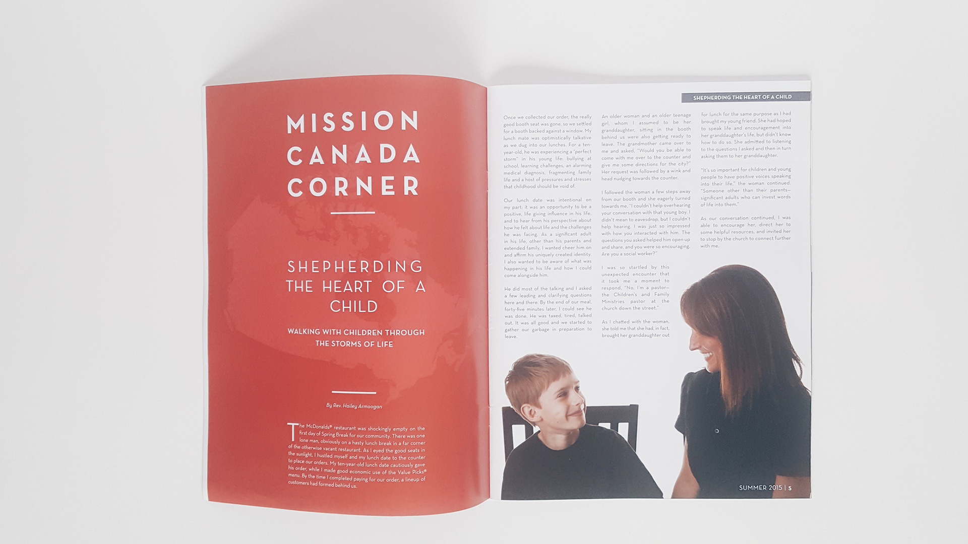 Mission Canada Corner interior cover spread and page